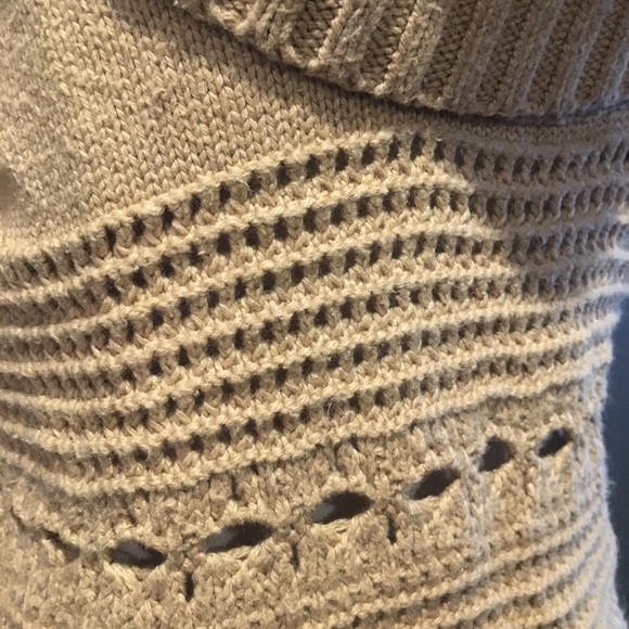 Heather khaki cowl neck open knit sweater - Picture 2 of 6